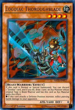 Zoodiac Thoroughblade (RATE-EN017) [Raging Tempest]