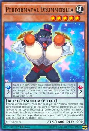 Performapal Drummerilla (Starfoil) (SP17-EN019) - Star Pack - Battle Royal 1st Edition