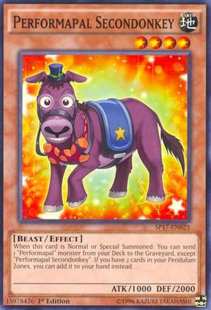 Performapal Secondonkey (SP17-EN025) - Star Pack - Battle Royal 1st Edition