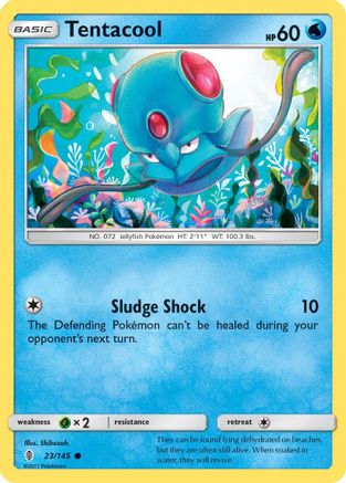 Tentacool 023/145  - Reverse Holofoil SM  Guardians Rising - Common