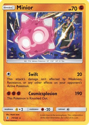 Minior 077/145  - Holofoil SM  Guardians Rising - Holo Rare