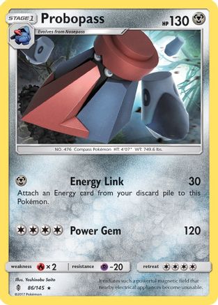 Probopass 086  - Reverse Holofoil SM  Guardians Rising - Rare