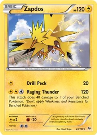 Zapdos 023/108  - Holofoil Deck Exclusives - Holo Rare
