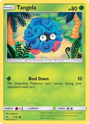 Tangela 007/147  - Reverse Holofoil SM  Burning Shadows - Common