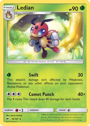 Ledian 010  SM  Burning Shadows - Rare