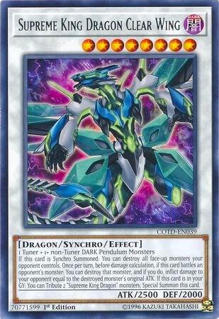 Supreme King Dragon Clear Wing (COTD-EN039) [Code of the Duelist]
