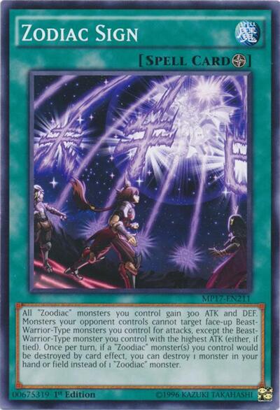 Zodiac Sign (MP17-EN211) [2017 Mega-Tins Mega Pack]