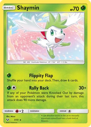 Shaymin 007/73  - Reverse Holofoil Shining Legends - Holo Rare