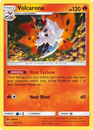 Volcarona 013/73  - Reverse Holofoil Shining Legends - Uncommon