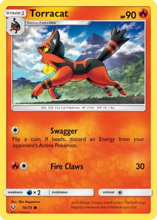 Torracat 016/73  - Reverse Holofoil Shining Legends - Common