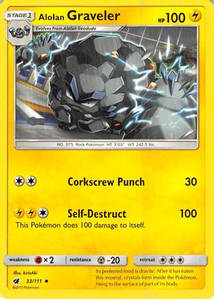 Alolan Graveler 033/111  SM  Crimson Invasion - Uncommon