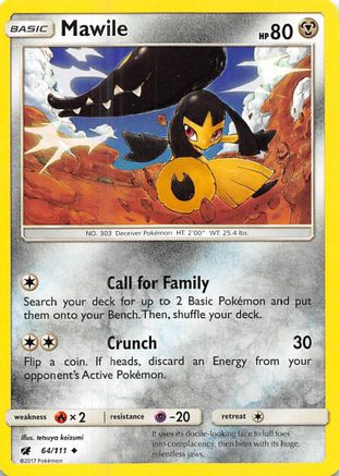 Mawile 064/111  - Reverse Holofoil SM  Crimson Invasion - Uncommon