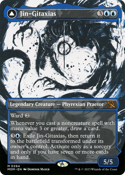 Jin-Gitaxias (Showcase) (MOM-294) - March of the Machine: (Showcase) (Borderless) Foil