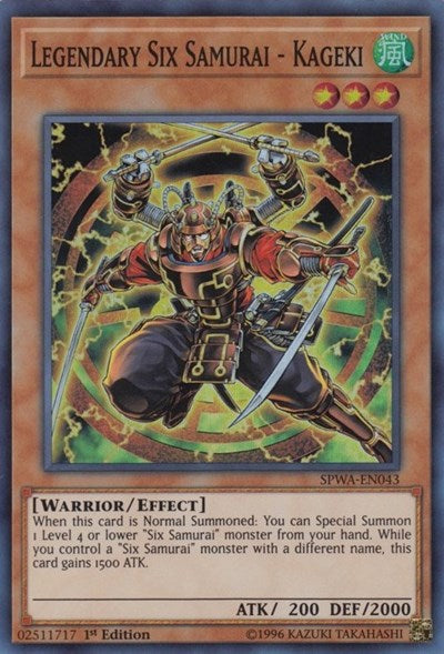 Legendary Six Samurai - Kageki (SPWA-EN043) [Spirit Warriors]