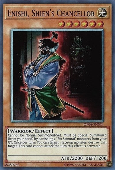 Enishi, Shien's Chancellor (OP06-EN024) [OTS Tournament Pack 6]