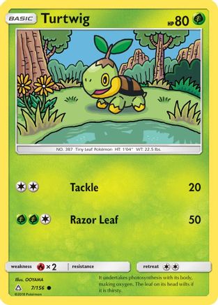 Turtwig (7) 007/156  - Reverse Holofoil SM  Ultra Prism - Common