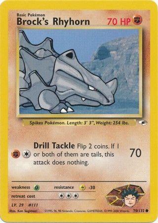 Brock's Rhyhorn (70) 070/132  - Unlimited Gym Heroes - Common