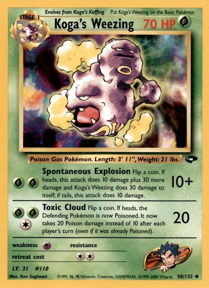 Koga's Weezing 050/132  - Unlimited Gym Challenge - Uncommon