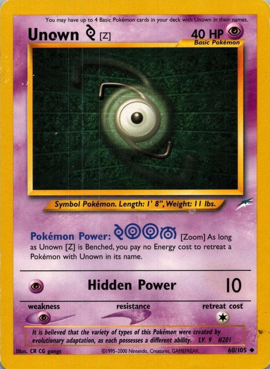 Unown [Z] 060/105  - Unlimited Neo Destiny - Uncommon