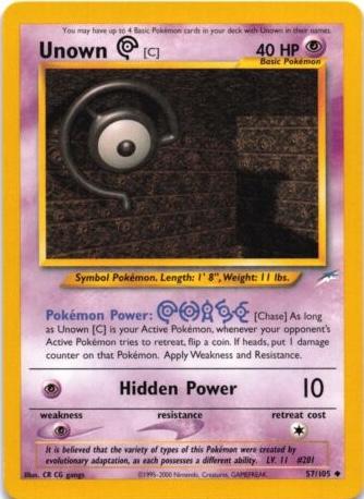 Unown [C] 057/105  - Unlimited Neo Destiny - Uncommon