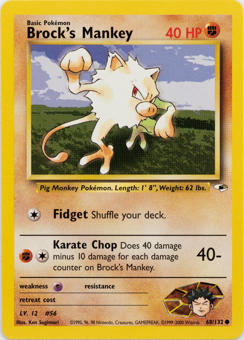 Brock's Mankey (68) 068/132  - Unlimited Gym Heroes - Common