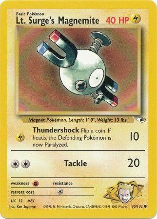 Lt. Surge's Magnemite (80) 080/132  - Unlimited Gym Heroes - Common