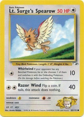 Lt. Surge's Spearow (83) 083/132  - Unlimited Gym Heroes - Common
