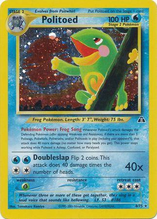 Politoed (8) 008/75  - Unlimited Holofoil Neo Discovery - Holo Rare