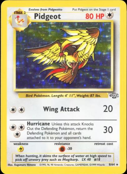 Pidgeot (8) 008/64  - Unlimited Holofoil Jungle - Holo Rare