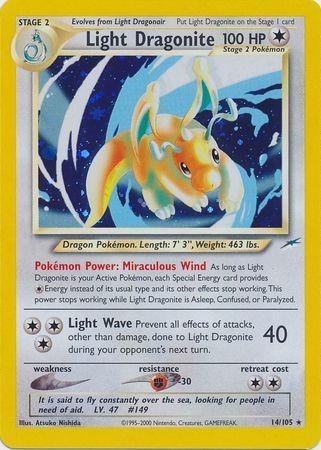 Light Dragonite 014  - Unlimited Holofoil Neo Destiny - Holo Rare