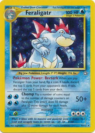 Feraligatr (4) 004/111  - Unlimited Holofoil Neo Genesis - Holo Rare