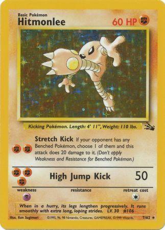Hitmonlee (7) 007/62  - Unlimited Holofoil Fossil - Holo Rare