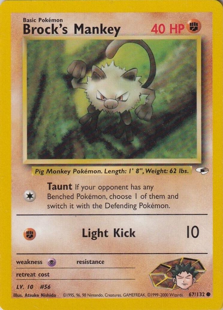 Brock's Mankey (67) 067/132  - Unlimited Gym Heroes - Common