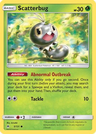Scatterbug (5) 005/131  - Reverse Holofoil SM  Forbidden Light - Common