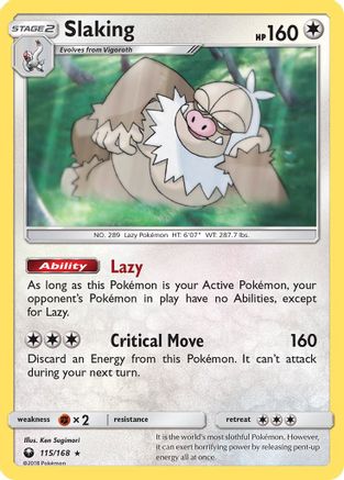 Slaking 115  - Reverse Holofoil SM  Celestial Storm - Holo Rare