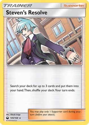 Steven's Resolve 145/168  - Reverse Holofoil SM  Celestial Storm - Holo Rare