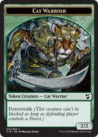 Cat Warrior // Beast (013) Double-Sided Token (15 // 13) [Commander 2018]