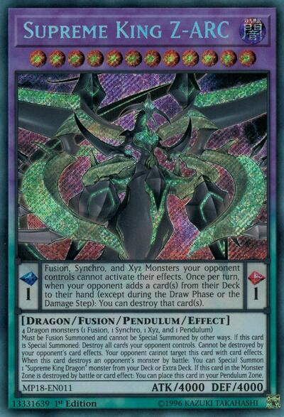 Supreme King Z-ARC (MP18-EN011) [2018 Mega-Tins Mega Pack]