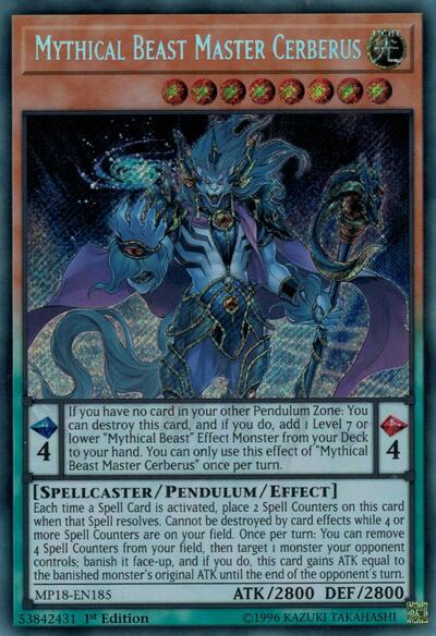 Mythical Beast Master Cerberus (MP18-EN185) [2018 Mega-Tins Mega Pack]