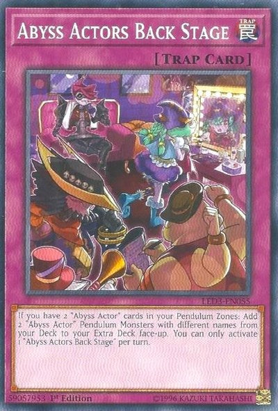 Abyss Actors Back Stage (LED3-EN055) [Legendary Duelists: White Dragon Abyss]