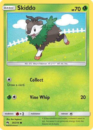 Skiddo 035/214  - Reverse Holofoil SM  Lost Thunder - Common