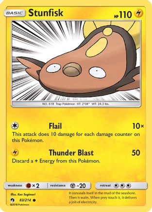 Stunfisk 083/214  - Reverse Holofoil SM  Lost Thunder - Common