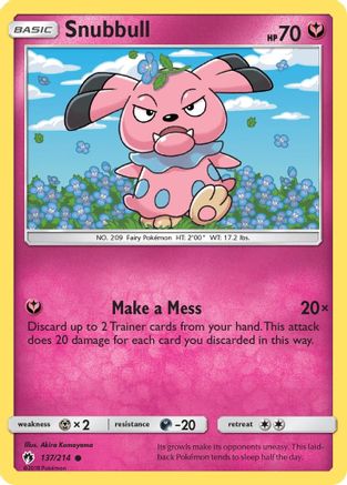 Snubbull 137/214  - Reverse Holofoil SM  Lost Thunder - Common