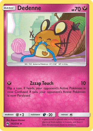 Dedenne (142) 142/214  - Reverse Holofoil SM  Lost Thunder - Uncommon