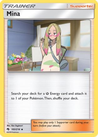 Mina 183/214  - Reverse Holofoil SM  Lost Thunder - Uncommon