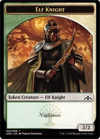 Elf Knight // Saproling Double-Sided Token (6 // 8) [Guilds of Ravnica: Guild Kits]