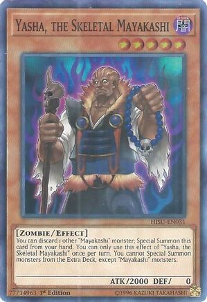 Yasha, the Skeletal Mayakashi (HISU-EN031) - Hidden Summoners 1st Edition