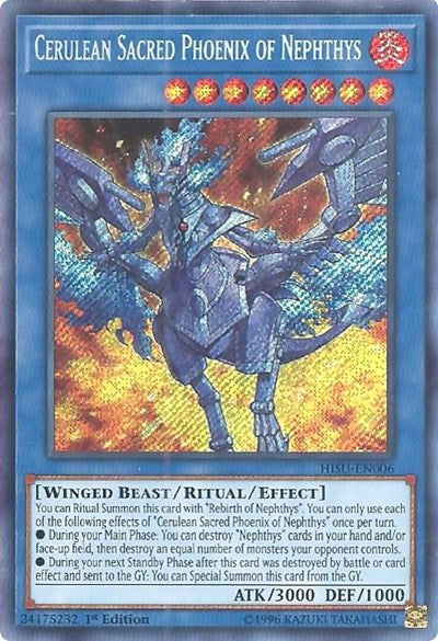 Cerulean Sacred Phoenix of Nephthys (HISU-EN006) [Hidden Summoners]