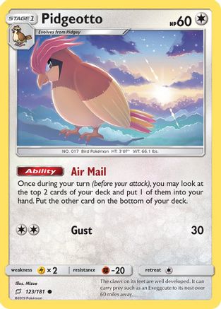 Pidgeotto 123/181  SM  Team Up - Common