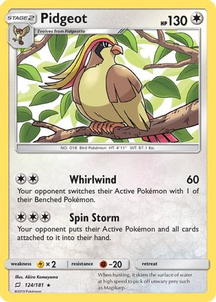 Pidgeot 124/181  SM  Team Up - Rare